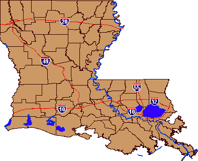 Louisiana Parish Map