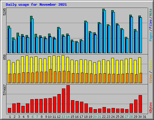 Daily usage for November 2021