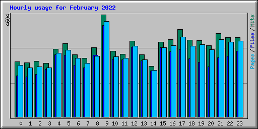 Hourly usage for February 2022